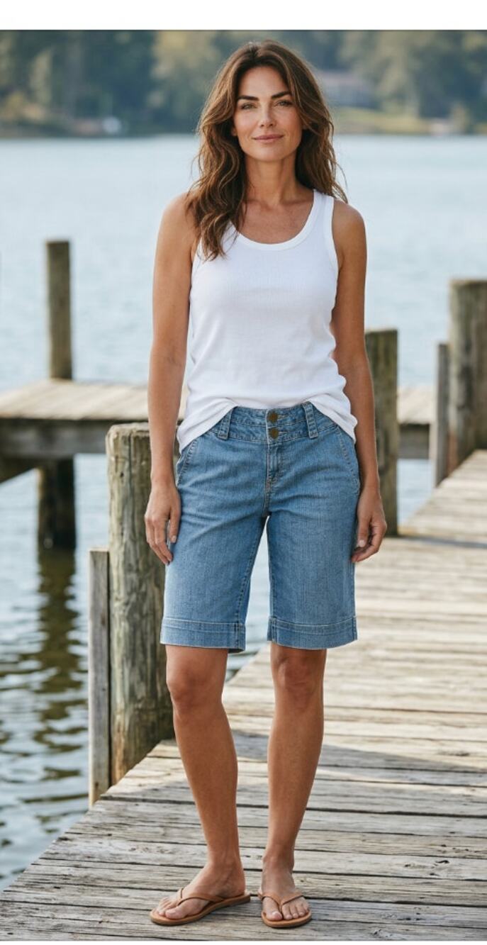 Levis Women's Y2K Long Jean Shorts Size 4 Medium Wash Denim Bermuda Vintage